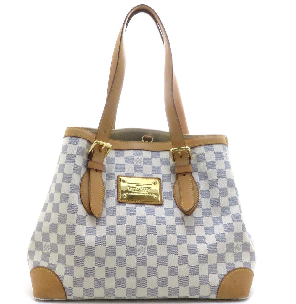 LOUIS VUITTON Hampstead Tote Bag Damier Azur White